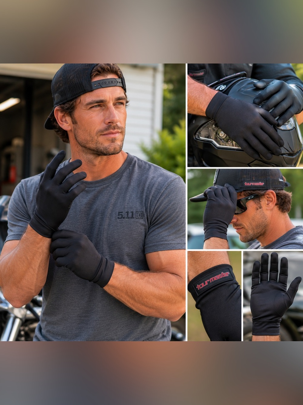 NWT Tour Master 100% Silk Knit Performance Motorcycle Glove Liners - Size XL